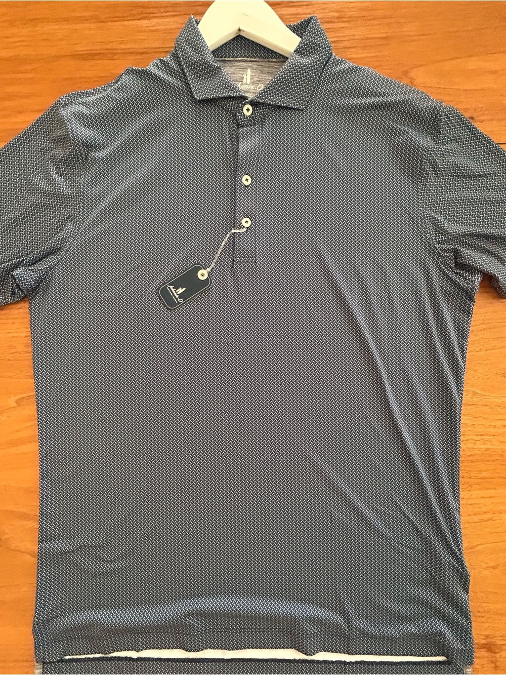 johnnie-O Navy Micro-Pattern Polo